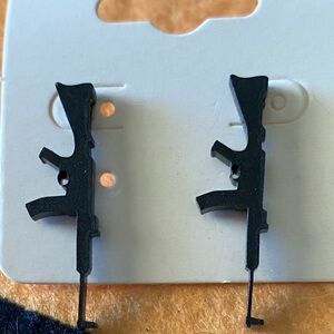 Black acrylic homemade Earrings